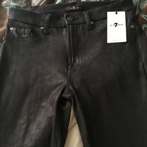 7 For All Mankind Jeans - Faux Leather Skinny Jeans in Black 7 For All Mankind Jeans - Faux Leather Skinny Jeans in Black