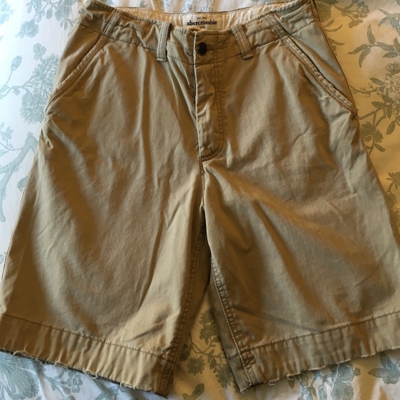 Boys abercrombie khaki button fly shorts
