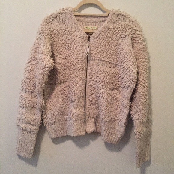 textured zip up sweater
