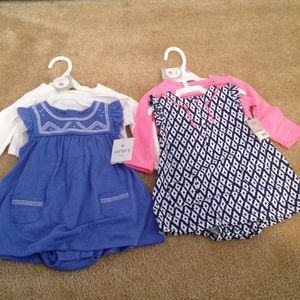 2 pairs of onesie dresses with jackets