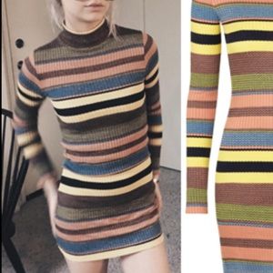 TOPSHOP STRIPED 70S DRESS