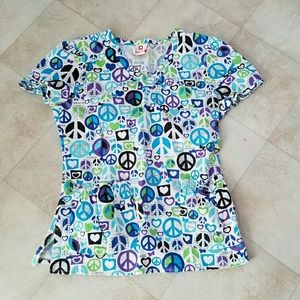 White Cross Scrub Top