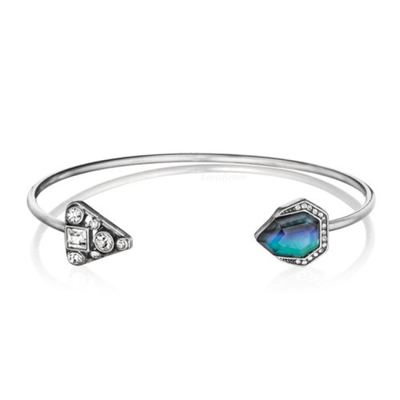 Jewelry | Open cuff silver blue bangle bracelet - Picture 3 of 3