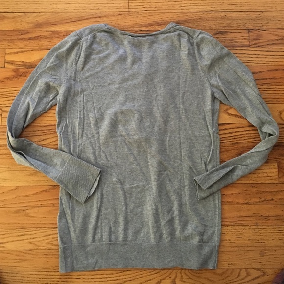 Gray Button Down Sweater by Gap, Ruffle Details - Picture 4 of 4