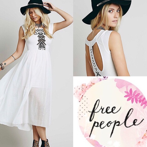 BEAUTIFUL white Free People Meadows maxi dress