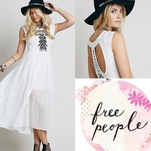 BEAUTIFUL white Free People Meadows maxi dress