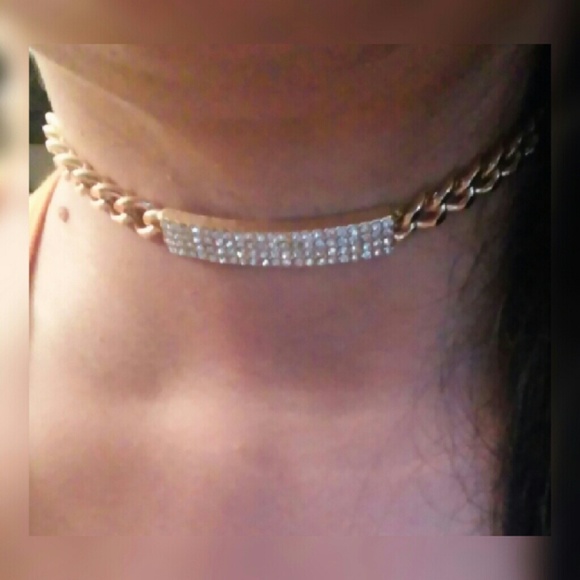 Crystal pave thick chain choker - Picture 2 of 2