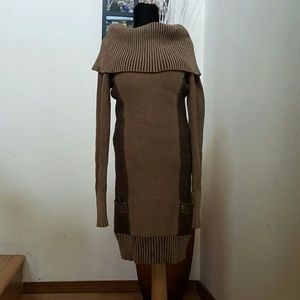 Brown tunic sweater dress