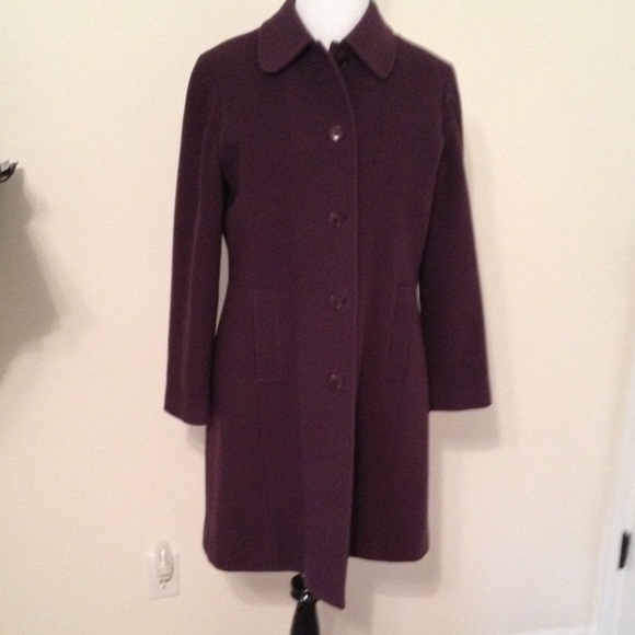 Lands' End Jackets & Blazers - Wool pea coat plum purple