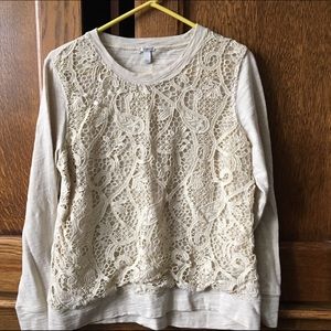 J Crew lace sweatshirt