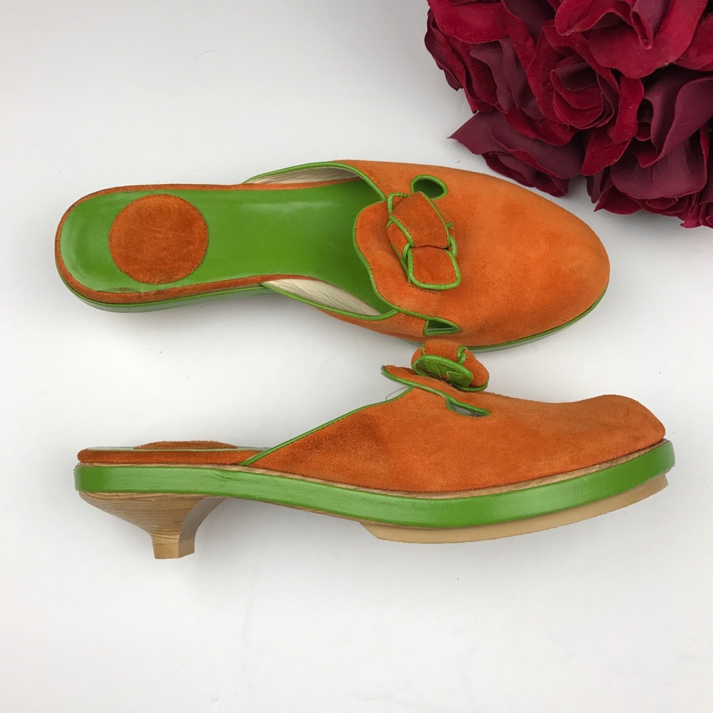 Kenzo Slide 1.5 inch heel Orange Green 36 Clogs