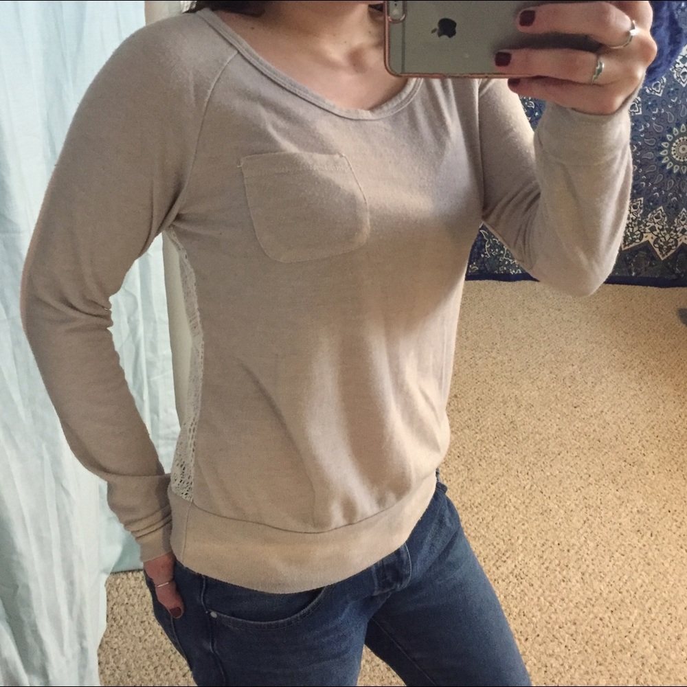 SOLD Long sleeve sweater with lace back