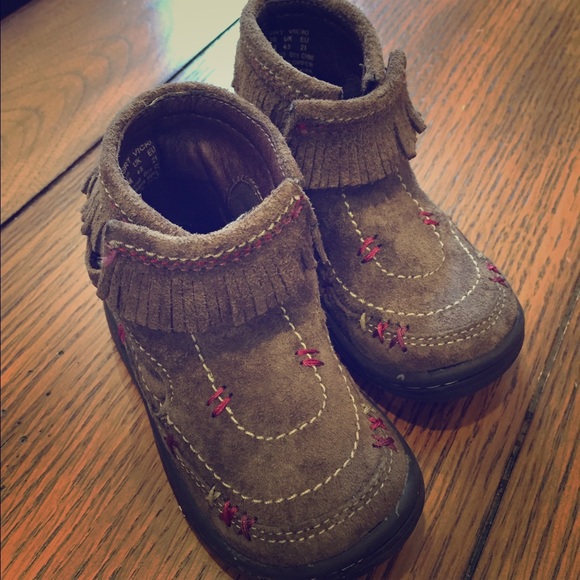 Brown suede boots