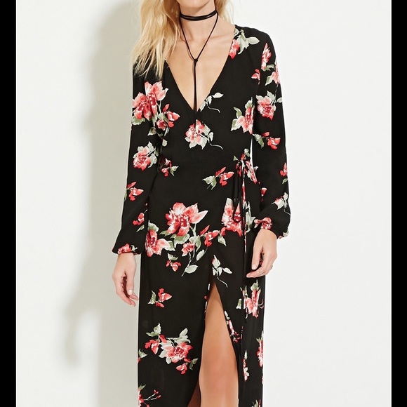 ⚡️CCO⚡️Forever 21 Floral Print Wrap Midi Dress