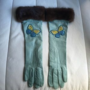 Coach butterfly leather gloves