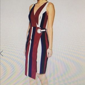 NWT ASOS wrap pencil dress in bold stripe print, 4
