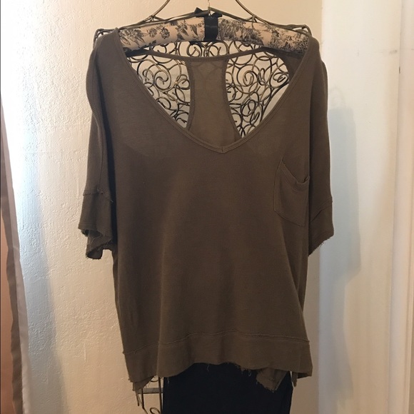 Tattered hem cutout top