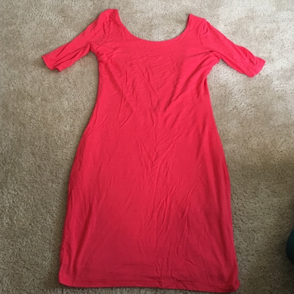LuLu's dress, open back, soft cotton, salmon color