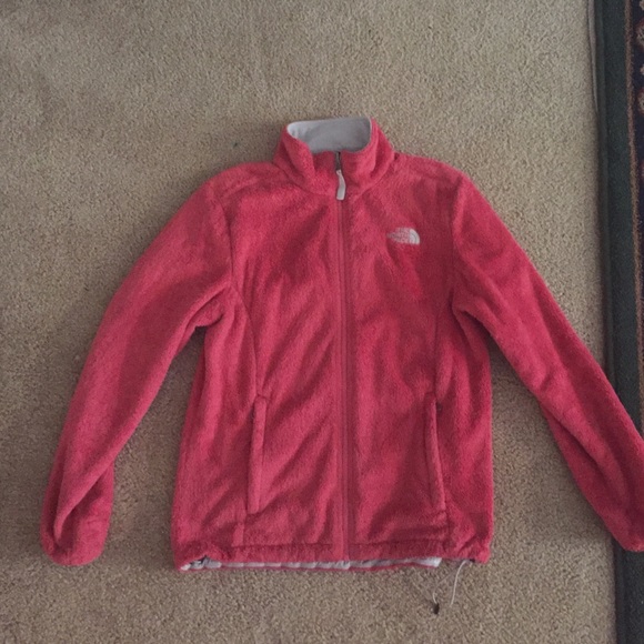 Coral Pink Women's Fuzzy North Face Fleece