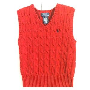Boys cable knit polo sweater