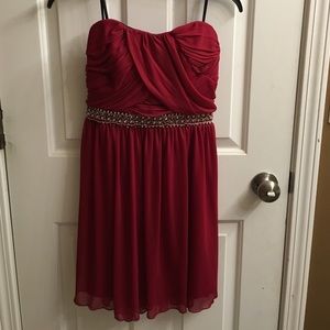 formal maroon mini dress