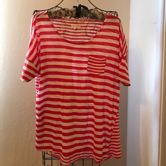 Striped short sleeve top