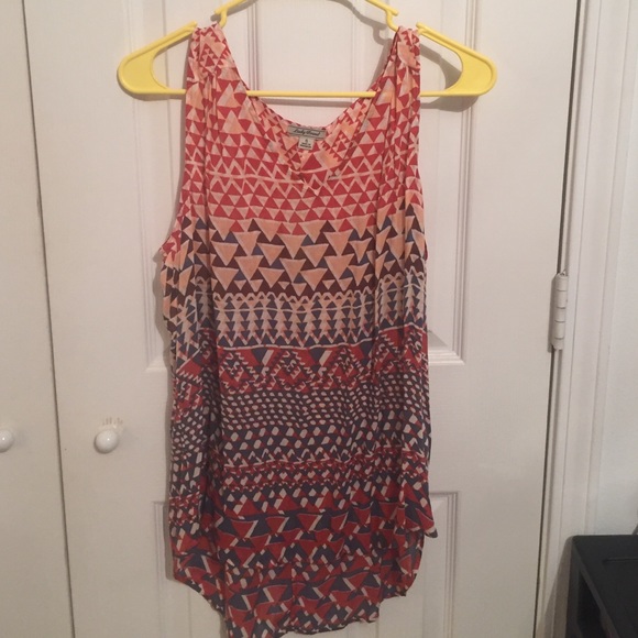 Sheer Lucky Brand Tank with Diamond Cut-out back!