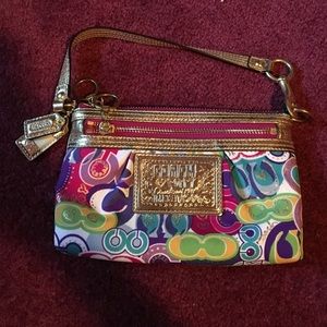Poppy by Coach multi colored wristlet