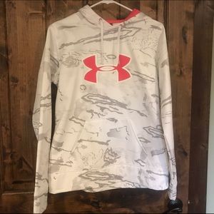UNDER ARMOUR SNOW CAMO PINK WHITE HOODIE NEW M