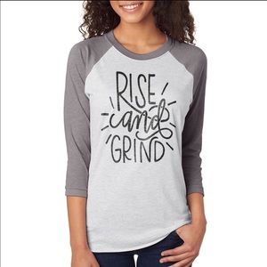 Rise and Grind Baseball Tee