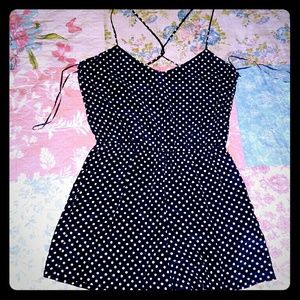 ZARA Navy Polkadot Romper