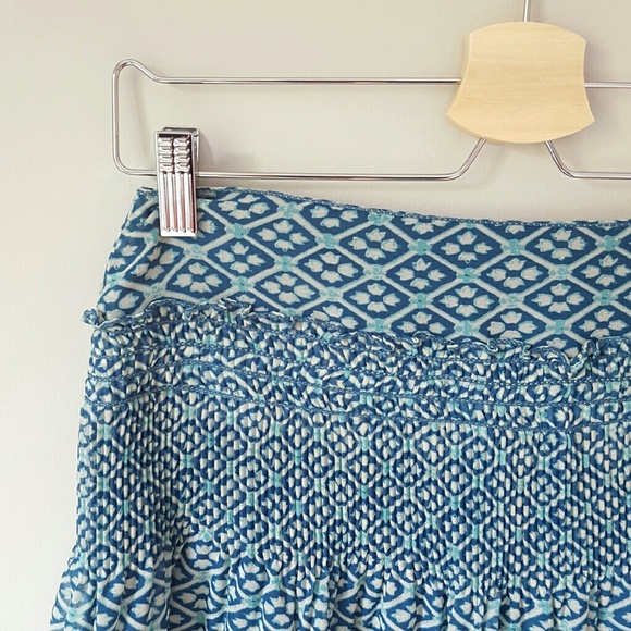 {Max Studio} Teal Flare Printed Skirt - Picture 4 of 5