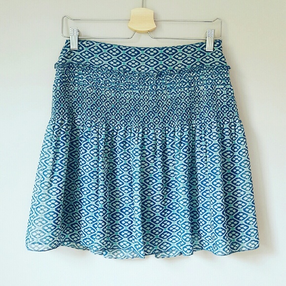 {Max Studio} Teal Flare Printed Skirt - Picture 3 of 5