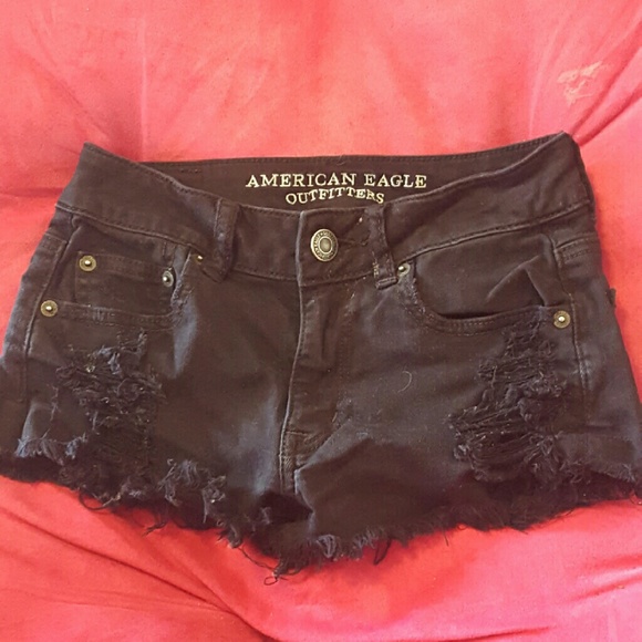 American Eagle High Rise Distressed Jean Shorts