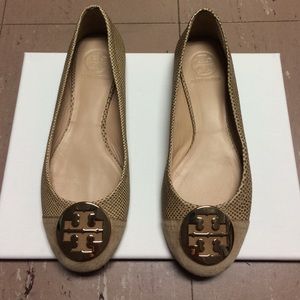 Beige Tory Burch Flats