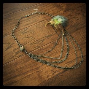 NWT feathered necklace - bronze chain