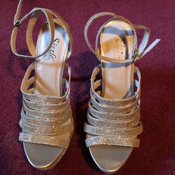 gold glitter heels