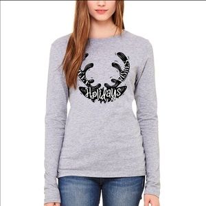 Sweet Holiday Wishes Antler Tee