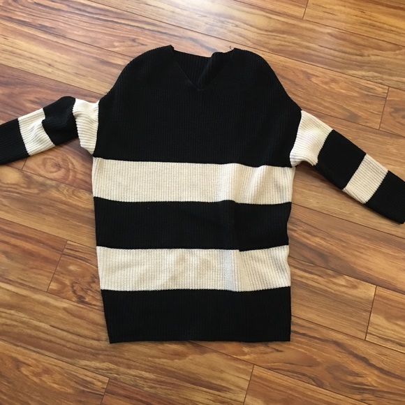 Black and cream sweater