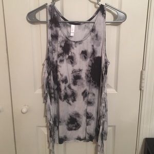 Tie-die Fringe Tank Top
