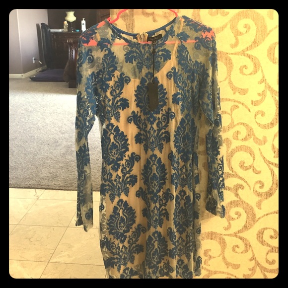 Beautiful sheer blue paisley dress