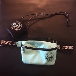 PINK fanny pack and koozie