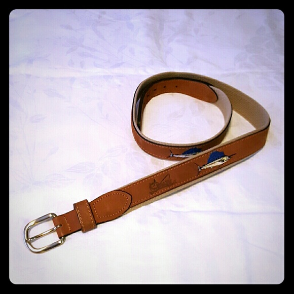 World Wide Sportsman Brown leather & cloth Belt 38