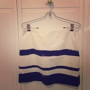 J.crew white and navy miniskirt. NWT.
