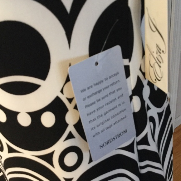 đź’‹ELIZA J PATTERNED DRESS TRIMMED IN PINKđź’‹ NWT - Picture 4 of 4