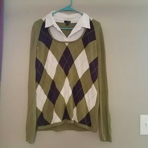 Green/Brown Argyle Sweater