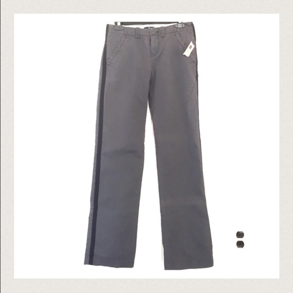 GAP- grey cargo chino pants-navy blue side strips
