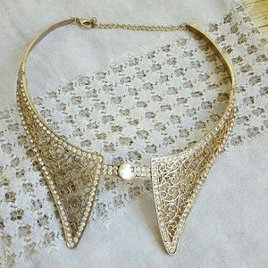 Gold and Rhinestone Collar Necklace Gold and Rhinestone Collar Necklace