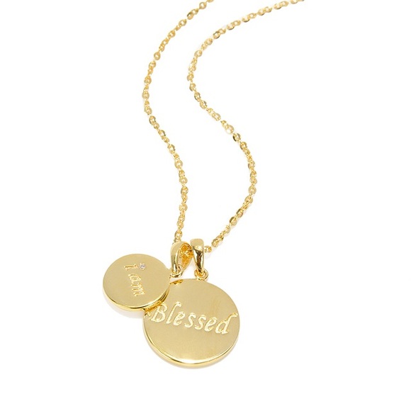 I am Blessed® double disc pendant with diamond