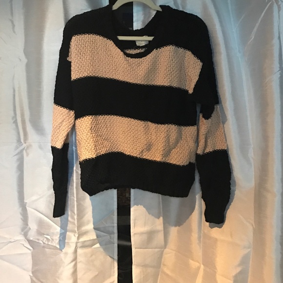 Tan and black striped sweater